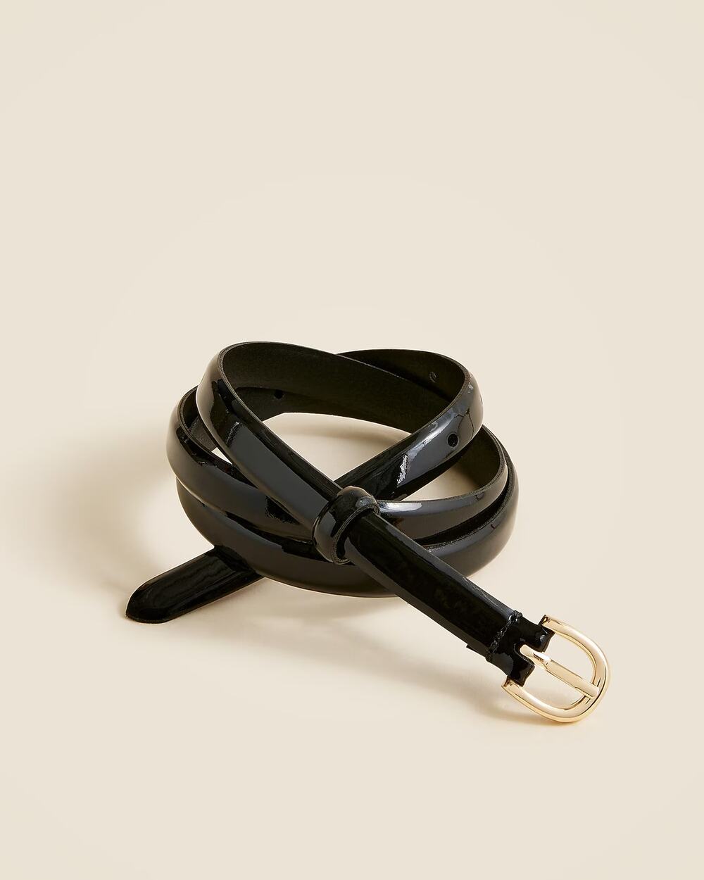 NWT J Crew Skinny Italian Leather Belt Black Large